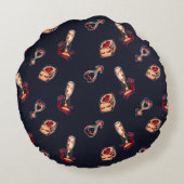 Naughty Dice & Champagne Adult Humor Dark Romantic Rond Kussen (Achterkant)