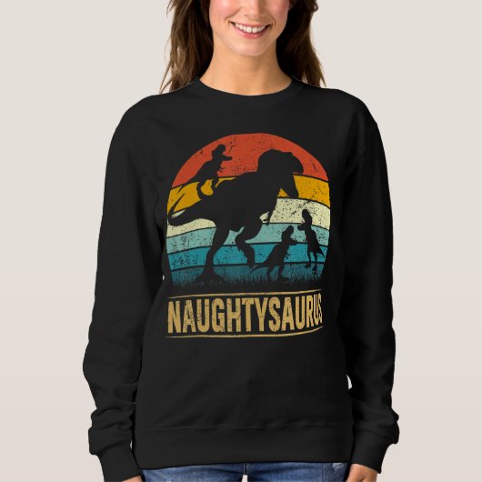 Naughty Dinosaur T Rex Naughtysaurus 3 Kinder fami Trui (Voorkant)