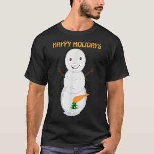 Naughty Dirty Carrot Snowman Funny Ugly Kerstmis  T-shirt
