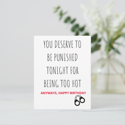 Naughty & Dirty Happy Birthday Card Feestdagenkaart (Staand voorkant)