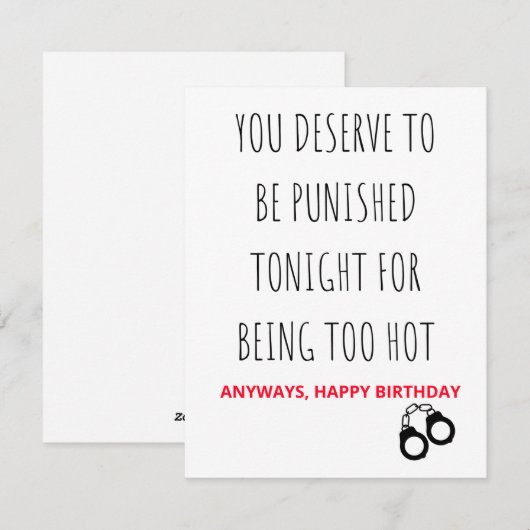 Naughty & Dirty Happy Birthday Card Feestdagenkaart (Voorkant / Achterkant)