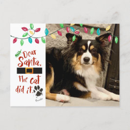 Naughty Dog Funny Beste Santa Letter Foto Dog Name Feestdagenkaart