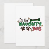 Naughty Dog Kerstmis Bedankkaart (Voorkant / Achterkant)