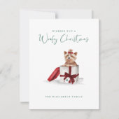 Naughty Dog Waterverf Yorkshire Terrier in Gift Feestdagenkaart (Voorkant)