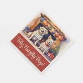 Naughty Dogs Kerst Papier servetten (Hoek)