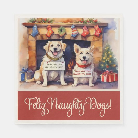 Naughty Dogs Kerst Papier servetten (Voorkant)