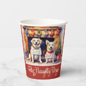 Naughty Dogs Kerstmis Papieren Bekers (Achterkant)