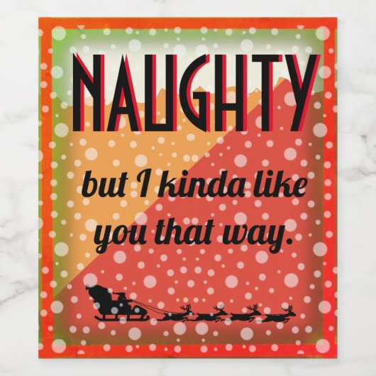 NAUGHTY door Slipperywindow Wijn Etiket (Enkel label)