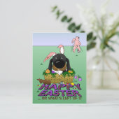 Naughty Doxie Happy Easter Feestdagenkaart (Staand voorkant)