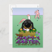 Naughty Doxie Happy Easter Feestdagenkaart (Voorkant / Achterkant)