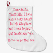 Naughty Dutch Shepherd Grote Kerstsok (Voorkant)