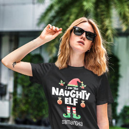 Naughty elf Familienaam voor kerstmis T-shirt