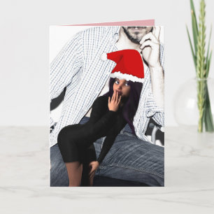 NAUGHTY ELF GIRL FUNNY CHRISTMAS CARD KAART
