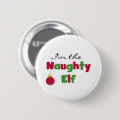 Naughty Elf Ronde Button 5,7 Cm (Voorkant /achterkant)