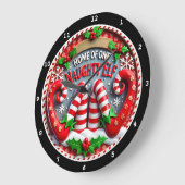 Naughty Elf Shenanigans" - Speelse kerstmuur Grote Klok (Hoek)