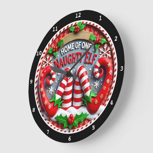 Naughty Elf Shenanigans" - Speelse kerstmuur Grote Klok (Hoek)