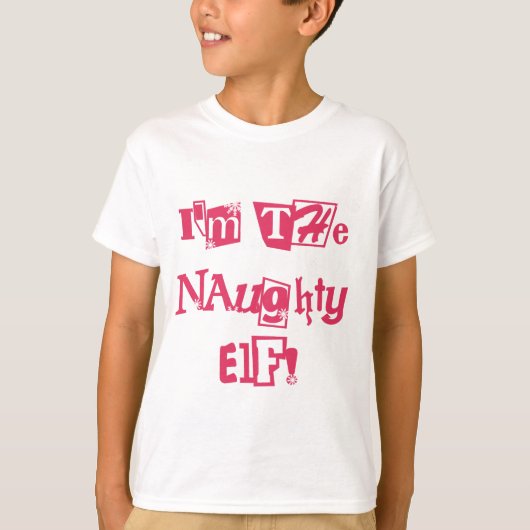 Naughty Elf T-shirts en cadeautjes (Voorkant)