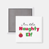 Naughty Elf T-shirts en cadeautjes Magneet (Voorkant / Achterkant)