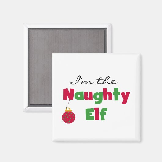 Naughty Elf T-shirts en cadeautjes Magneet (Voorkant / Achterkant)