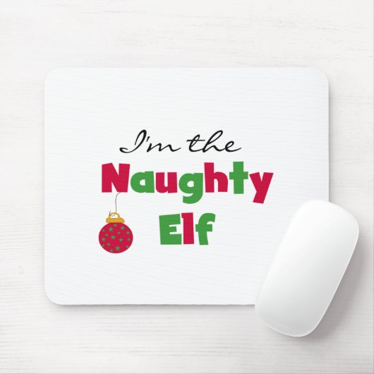 Naughty Elf T-shirts en cadeautjes Muismat (Met muis)