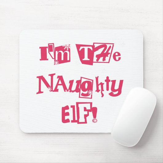 Naughty Elf T-shirts en cadeautjes Muismat (Met muis)