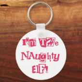 Naughty Elf T-shirts en cadeautjes Sleutelhanger (Voorkant)