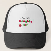 Naughty Elf T-shirts en cadeautjes Trucker Pet (Voorkant)