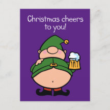 Naughty Elves Beer Briefkaart voor Kerstmis