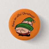 Naughty Elves Cheek Kerstmis Badge Ronde Button 3,2 Cm (Voorkant)