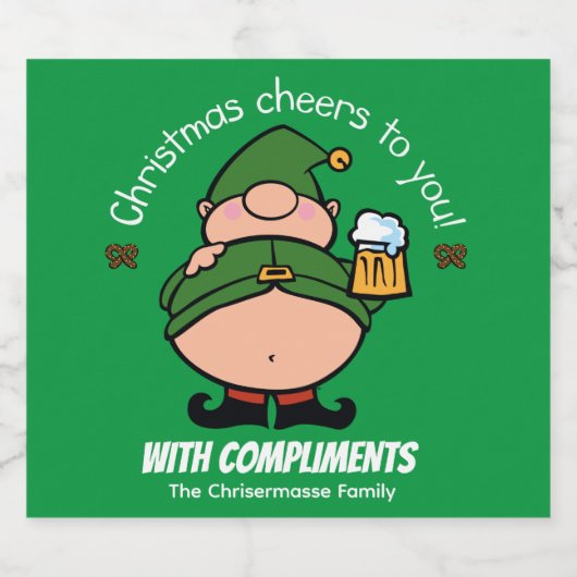 Naughty Elves Green Kerstbeer Label Bier Etiket (Enkel label)