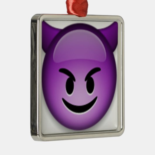 Naughty Emoji face Metalen Ornament (Rechts)