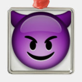 Naughty Emoji face Metalen Ornament (Voorkant)