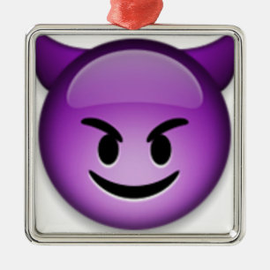Naughty Emoji face Metalen Ornament
