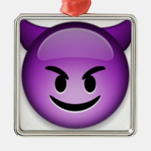 Naughty Emoji face Metalen Ornament (Voorkant)