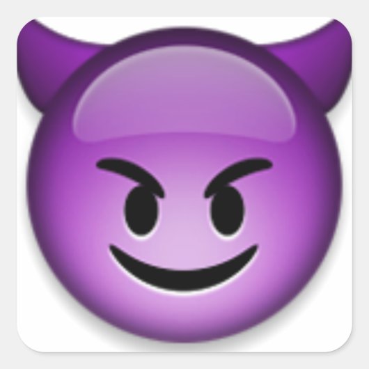 Naughty Emoji face Vierkante Sticker (Voorkant)