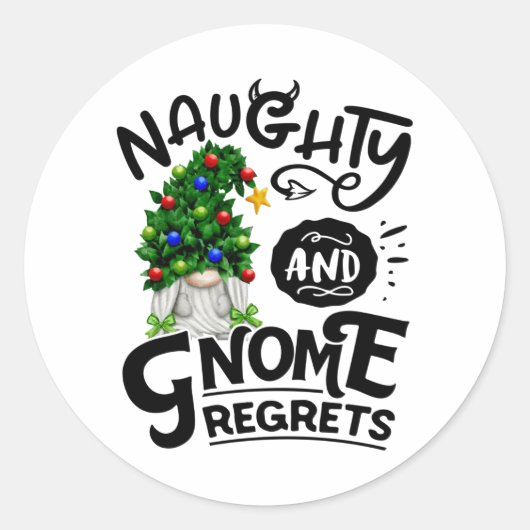 Naughty en Gnome betreurt het kerstgeit Ronde Sticker (Voorkant)