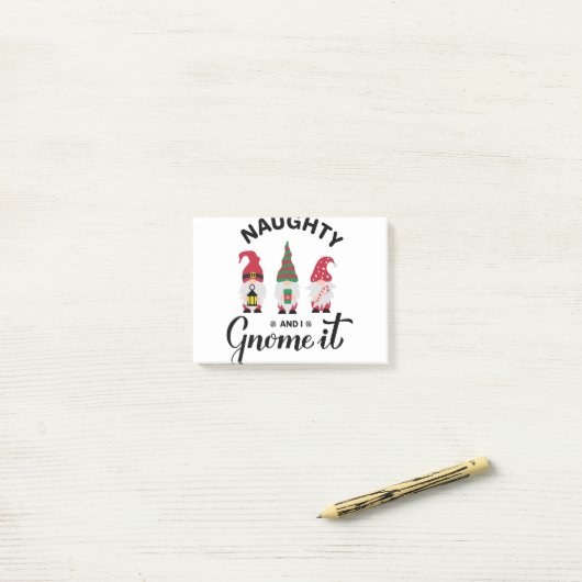 Naughty en ik hebben het. Grappig kerstcitaat voor Post-it® Notes (Op bureau)