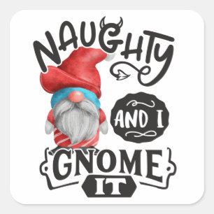 Naughty en ik koken het kerstgeit. vierkante sticker