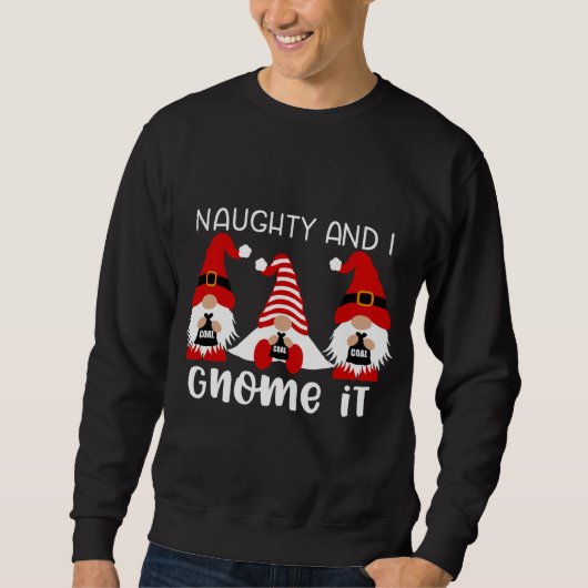 Naughty en ik koken het met kerst. trui (Voorkant)