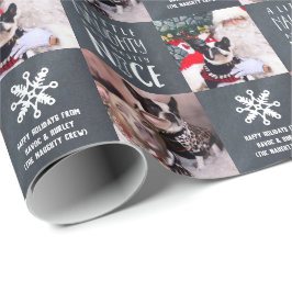 Naughty en Nice | Aangepast 2-foto-Pet Dog Cadeaupapier