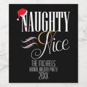 Naughty en Nice, feestdag Wijn Etiket (Enkel label)