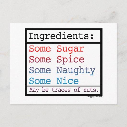 Naughty en Nice Feestdagenkaart (Voorkant)