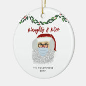 Naughty en Nice grappige kerstkerst Keramisch Ornament (Links)