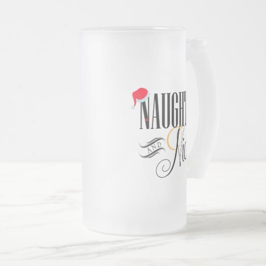 Naughty en Nice Holiday Matglas Bierpul (Voorkant rechts)