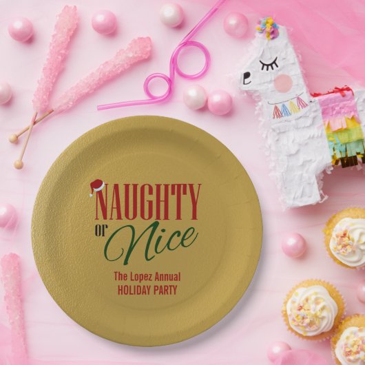 Naughty en Nice Holiday Papieren Bordje (Feest)