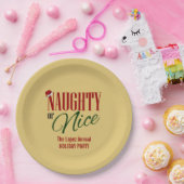 Naughty en Nice Holiday Papieren Bordje (Feest)