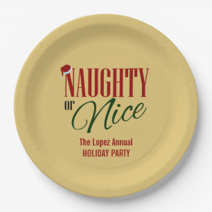 Naughty en Nice Holiday Papieren Bordje