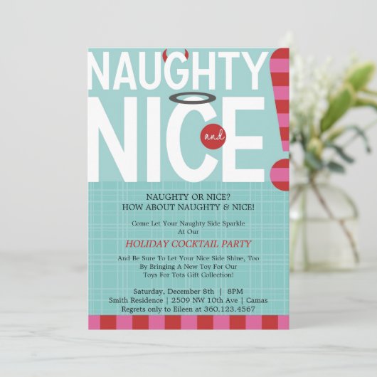 Naughty en Nice Kaart (Staand voorkant)