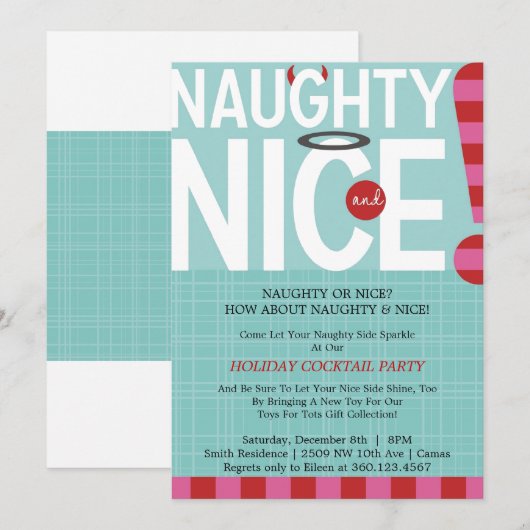 Naughty en Nice Kaart (Voorkant / Achterkant)