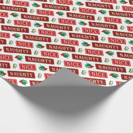 Naughty en Nice Kerstmis Cadeaupapier